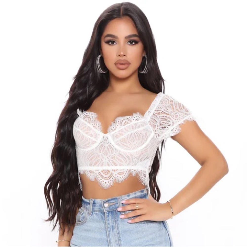 Fashion Nova White Lace Top
